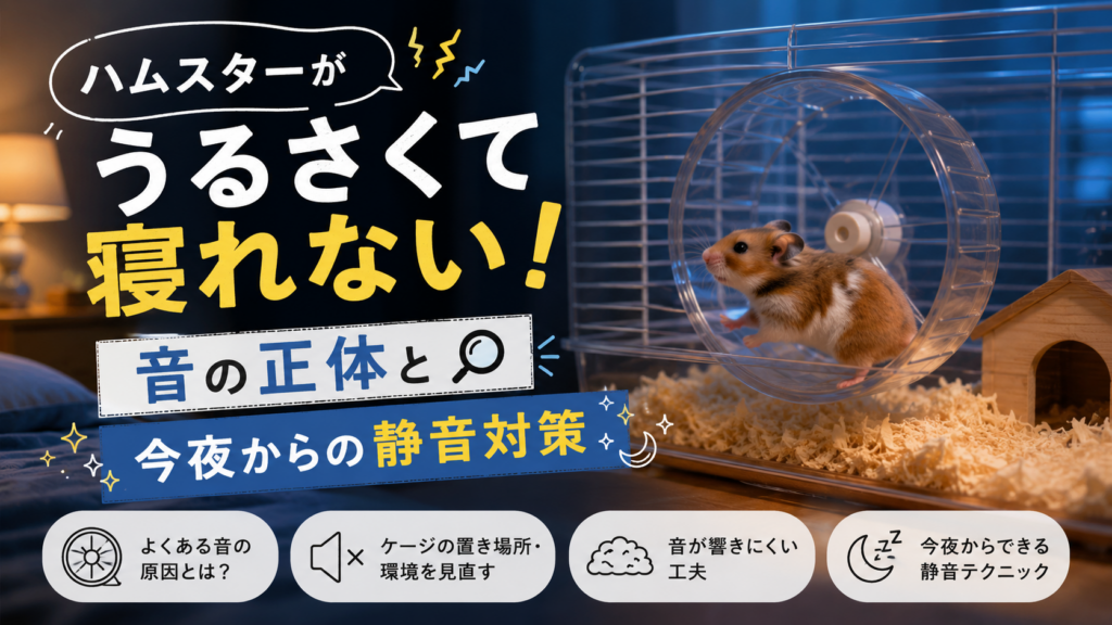 ハムスターがうるさくて寝れない！音の正体と今夜からの静音対策