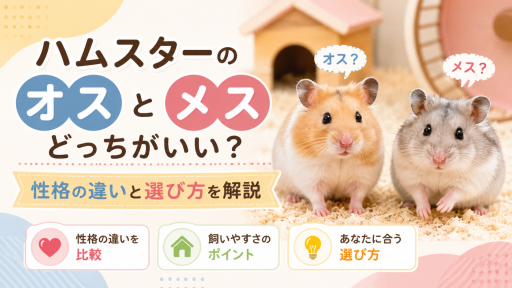 ハムスターのオスとメスどっちがいい？性格の違いと選び方を解説