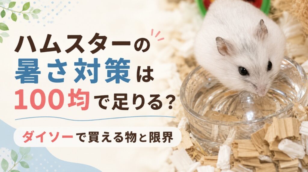 ハムスターの暑さ対策は100均で足りる？ダイソーで買える物と限界