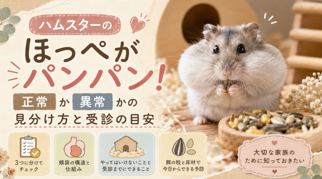 ハムスターのほっぺがパンパン！正常か異常かの見分け方と受診の目安