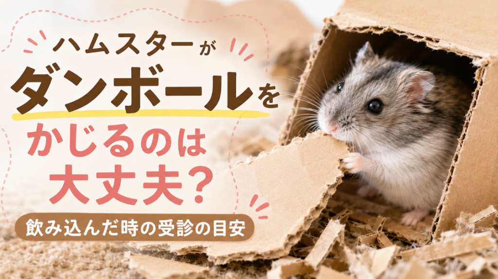 ハムスターがダンボールをかじるのは大丈夫？飲み込んだ時の受診の目安