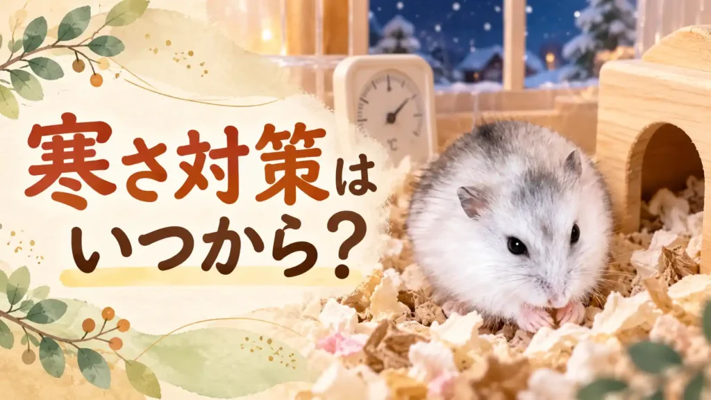 寝起きで巣材の山から顔を出すハム次郎
