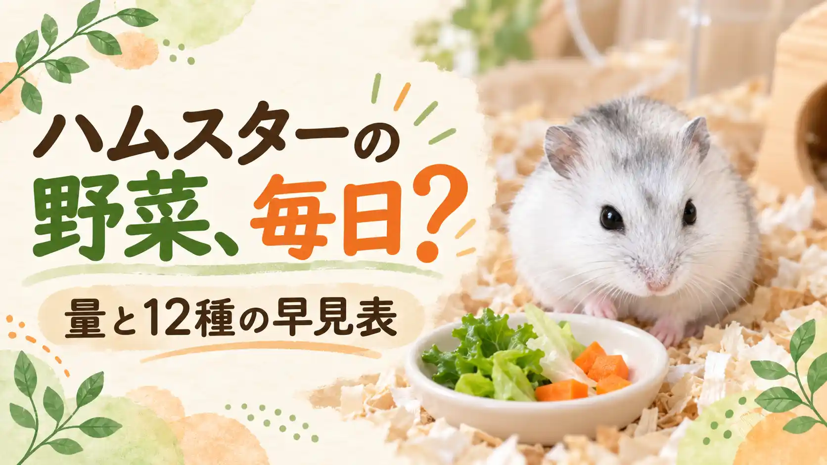 ハムスターの野菜は毎日?量と12種の早見表