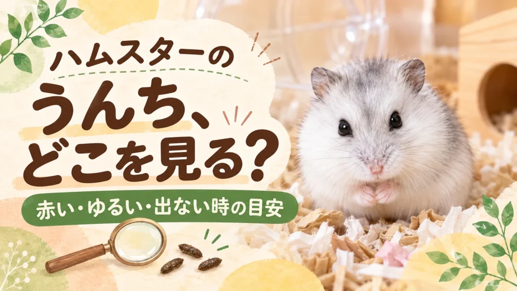 ハムスターのうんちはどこを見る？赤い・ゆるい・出ない時の目安