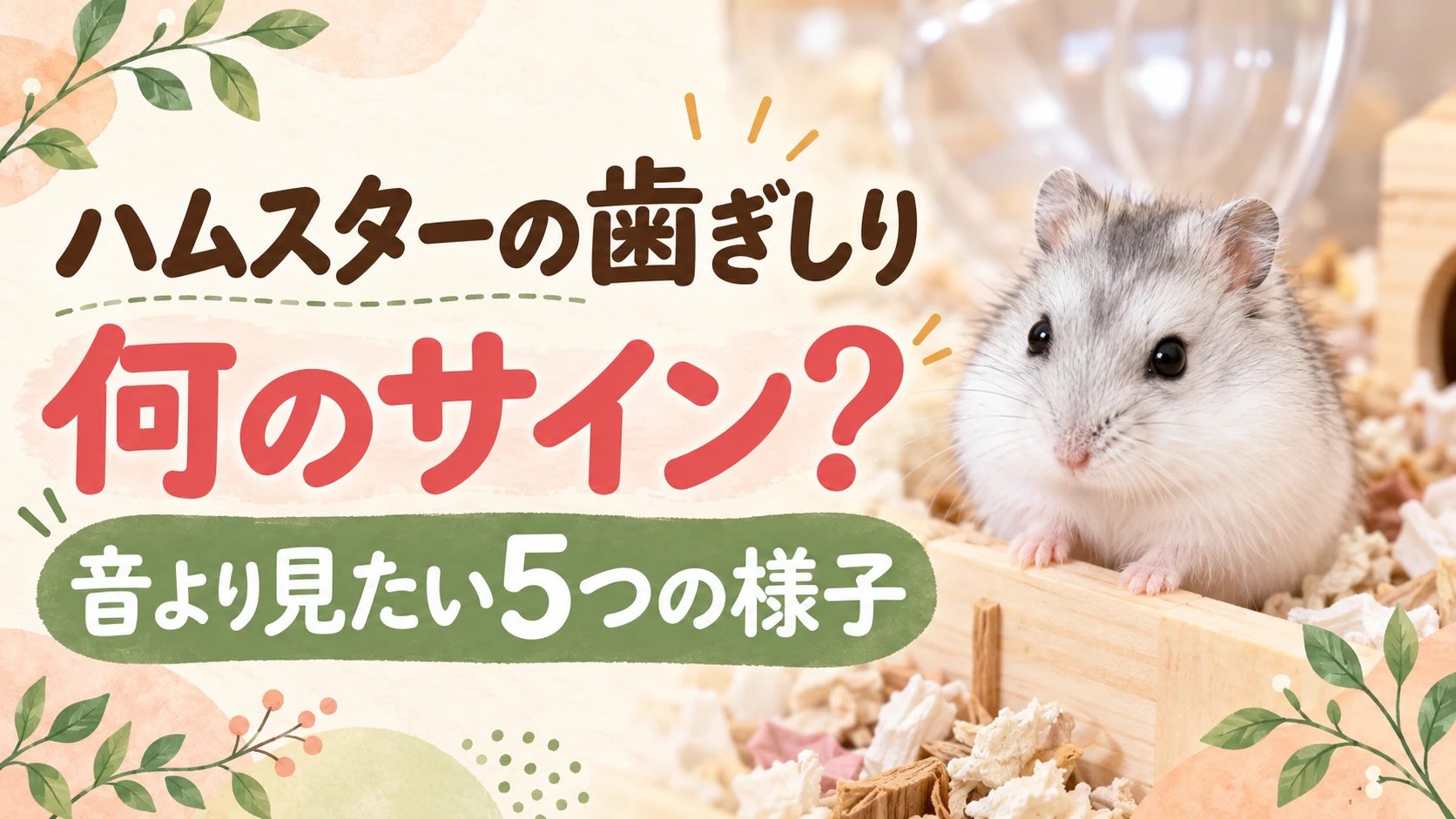 ハムスターの歯ぎしりは何のサイン？音より見たい5つの様子